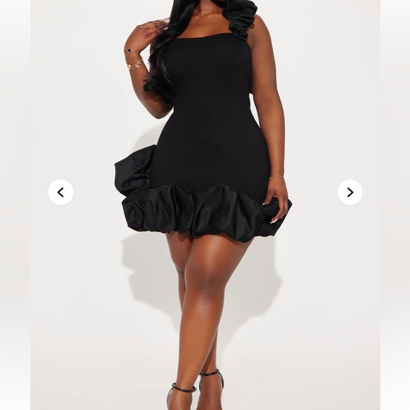 Fashion Nova Black Strapless Ruffle Dress - Picture 2 of 3